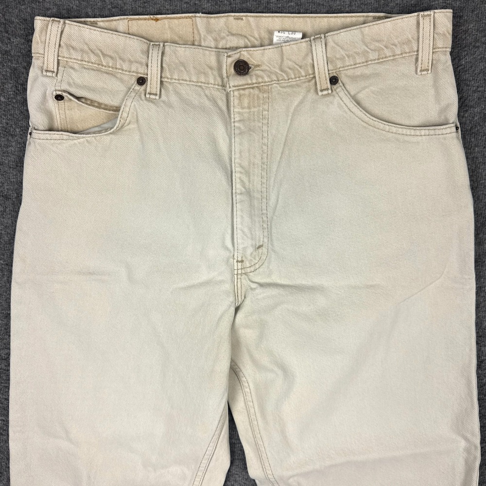 Vintage Levi's 550 Jeans Men 36x30 Beige Relaxed Fit Tapered Orange Tab‎ USA 90s
